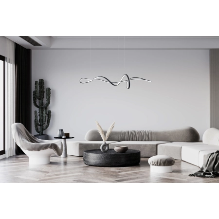 Lampa wisząca LED czarna metalowa 120cm PND-23523-BK z serii Mila - Lampy Italux