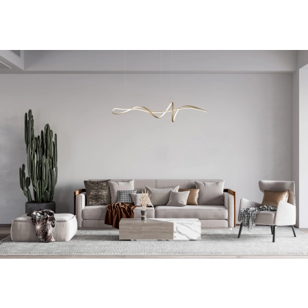 Lampa wisząca LED złota metalowa 120cm PND-23523-GD z serii Mila - Lampy Italux