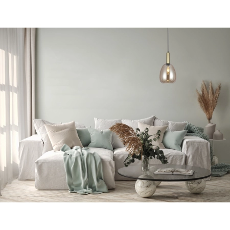 Lampa wisząca szklana złota 1-punktowa PND-23541-1-GD-CH z serii GATER - Lampy Italux