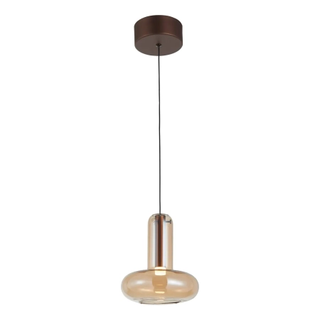 Lampa wisząca miedziana ze szklanym bursztynowym kloszem PND-24011-1-COPP z serii Carote - Lampy Italux