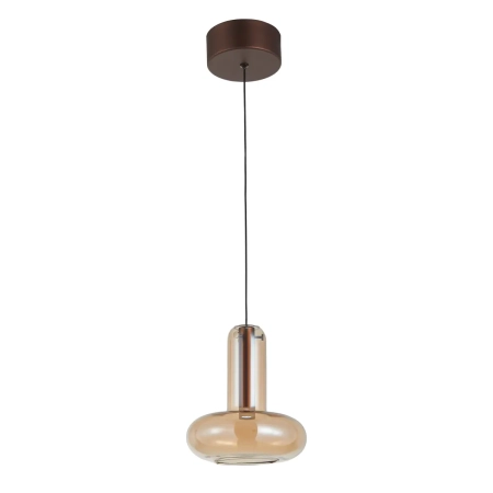 Lampa wisząca miedziana ze szklanym bursztynowym kloszem PND-24011-1-COPP z serii Carote - Lampy Italux
