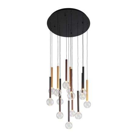 Lampa wisząca metalowa czarna 14-punktowa PND-24019-14A-BK z serii Alinos - Lampy Italux