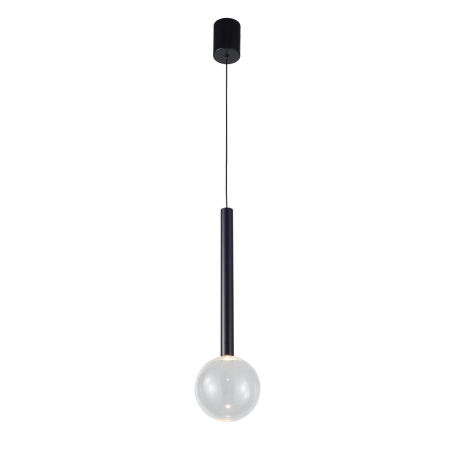 Lampa wisząca czarna metalowa ze szklaną kulą PND-24019-1A-BK z serii Alinos - Lampy Italux