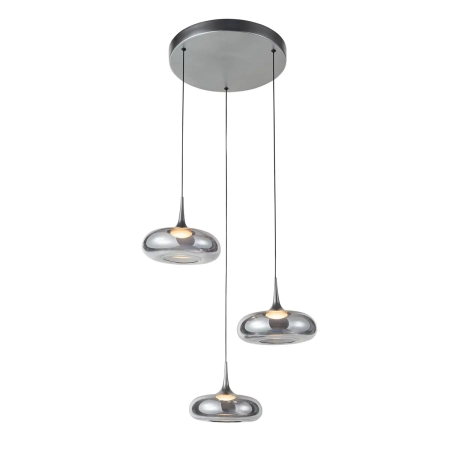 Lampa wisząca LED 3-punktowa srebrna dymiona PND-24028-3A-SILV z serii Tenele - Lampy Italux