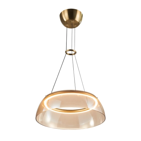 Lampa wisząca LED złota z bursztynowym kloszem PND-24030-1-GD z serii Torpe - Lampy Italux