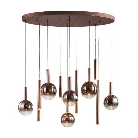 Lampa wisząca miedziana szklana 12-punktowa PND-24038-12B-COPP z serii Camino - Lampy Italux