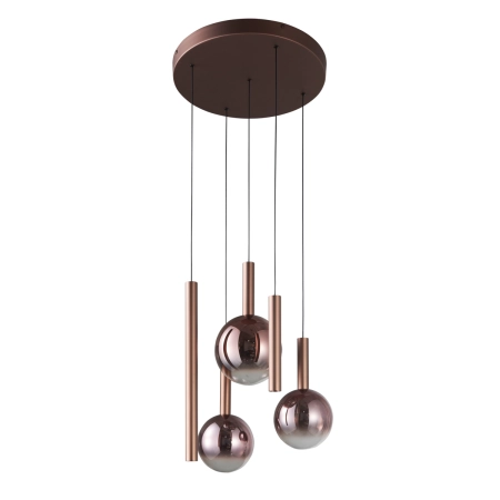 Lampa wisząca miedziana szklana 5-punktowa PND-24038-5A-COPP z serii Camino - Lampy Italux