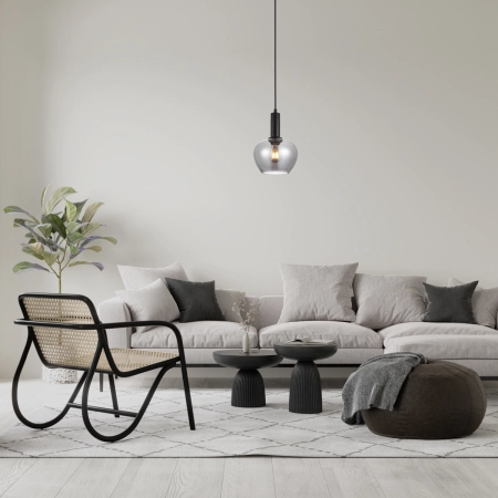 Lampa wisząca czarna szklana 19cm PND-30084-1-BK-SG z serii Stabla - Lampy Italux