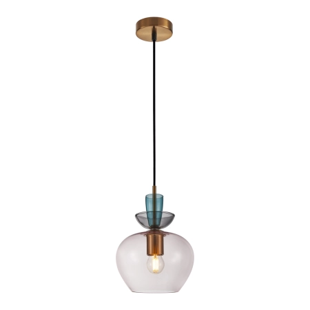 Lampa wisząca szklana wielokolorowa złota PND-31882-1-GD-PK z serii Fanda - Lampy Italux