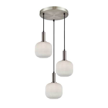 Lampa wisząca srebrna 3-punktowa szklana PND-31981-3S-SC-WH z serii Penzi - Lampy Italux