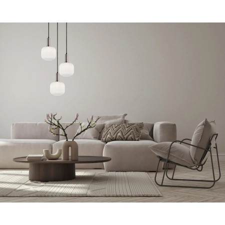 Lampa wisząca srebrna 3-punktowa szklana PND-31981-3S-SC-WH z serii Penzi - Lampy Italux