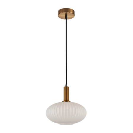 Lampa wisząca złota szklana ryflowana PND-31982-1B-GD z serii Della - Lampy Italux