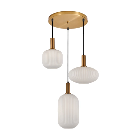 Lampa wisząca złota 3-punktowa szklana PND-31982-3-GD z serii Della - Lampy Italux