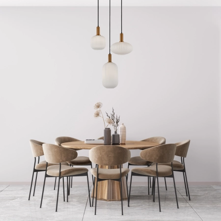 Lampa wisząca złota 3-punktowa szklana PND-31982-3-GD z serii Della - Lampy Italux