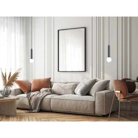 Lampa wisząca metalowa czarna tubowa PND-33574-1-BK z serii Filano - Lampy Italux