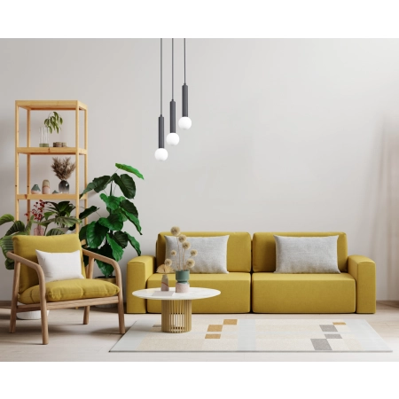 Lampa wisząca czarna metalowa 3-punktowa PND-33574-3-BK z serii Filano - Lampy Italux