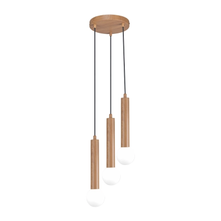 Lampa wisząca drewniana 3-punktowa z kulami PND-33574-3-WD z serii Filano - Lampy Italux