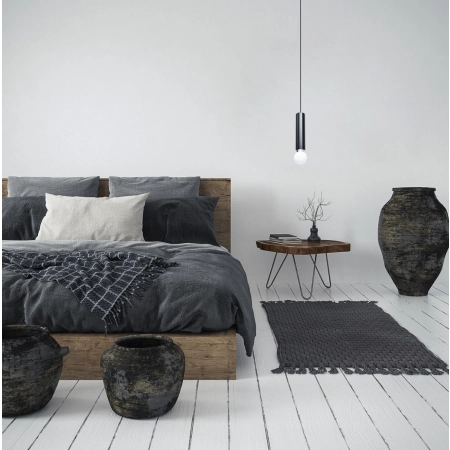 Lampa wisząca metalowa czarna tubowa PND-33849-1-BK z serii Macera - Lampy Italux