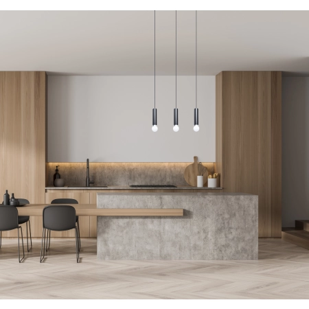 Lampa wisząca czarna metalowa 3-punktowa PND-33849-3-BK z serii MACERA - Lampy Italux