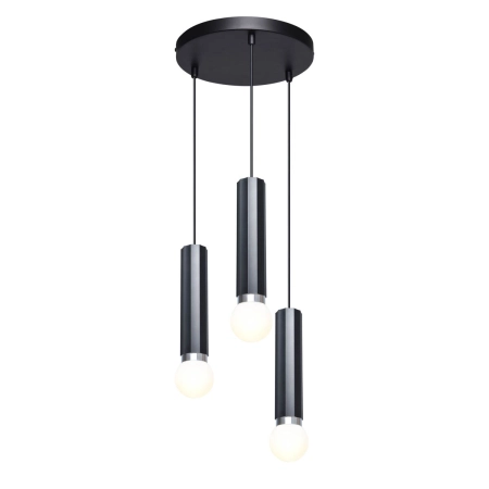 Lampa wisząca czarna metalowa 3-punktowa PND-33849-3R-BK z serii MACERA - Lampy Italux