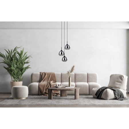 Lampa wisząca czarna metalowa 3-punktowa PND-40824-3-BK z serii Felis - Lampy Italux