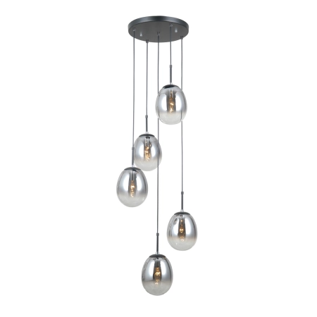 Lampa wisząca czarna metalowa 5-punktowa PND-40825-5-BK z serii Meolo - Lampy Italux