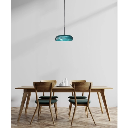 Lampa wisząca zielona szklana 25cm PND-48529-BK-BLU z serii Colle - Lampy Italux