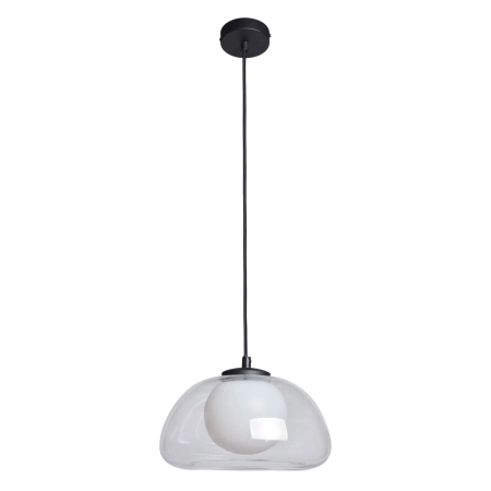Lampa wisząca szklana czarna 25cm PND-54637-1-BK-CL z serii Ainale - Lampy Italux