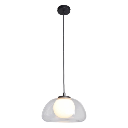 Lampa wisząca szklana czarna 25cm PND-54637-1-BK-CL z serii Ainale - Lampy Italux