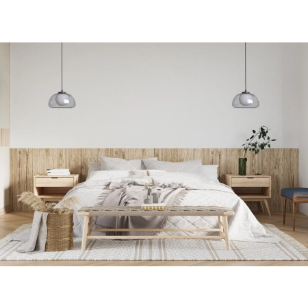 Lampa wisząca czarna szklana 1-punktowa PND-54637-1-BK-SG z serii Ainale - Lampy Italux