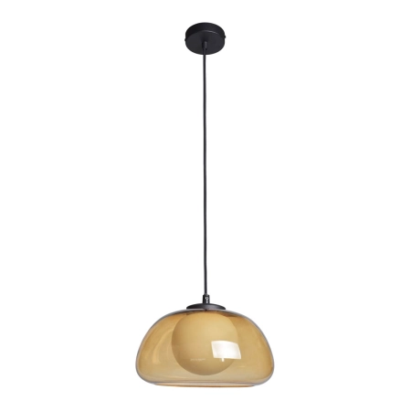 Lampa wisząca szklana bursztynowa czarna PND-54637-1-BK-YLL z serii Ainale - Lampy Italux