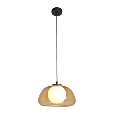 Lampa wisząca szklana bursztynowa czarna PND-54637-1-BK-YLL z serii Ainale - Lampy Italux