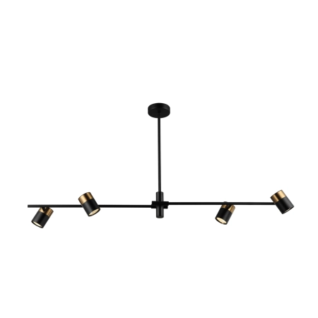 Lampa wisząca metalowa czarno-mosiężna 4-punktowa PND-58892-4-BK-BRO z serii ELICE - Lampy Italux