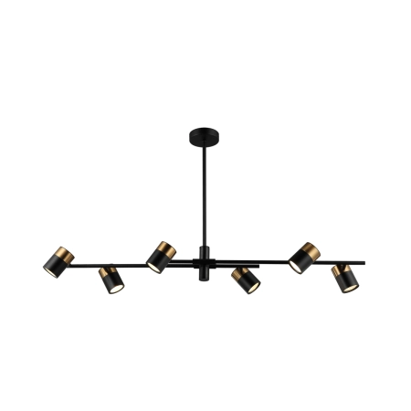 Lampa wisząca metalowa czarno-złota 6-punktowa PND-58892-6-BK-BRO z serii ELICE - Lampy Italux
