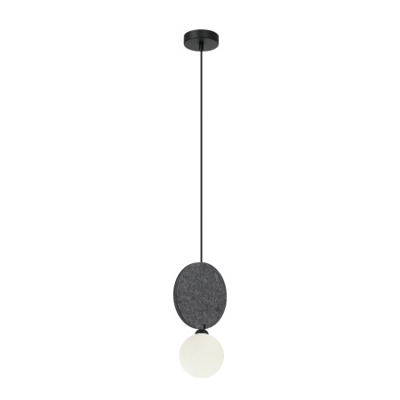 Lampa wisząca czarna z filcem i szklaną kulą PND-59779-1M-GR z serii ANDREA - Lampy Italux
