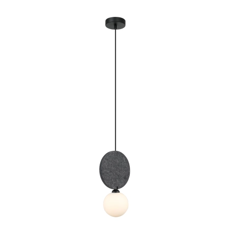 Lampa wisząca czarna z filcem i szklaną kulą PND-59779-1M-GR z serii ANDREA - Lampy Italux