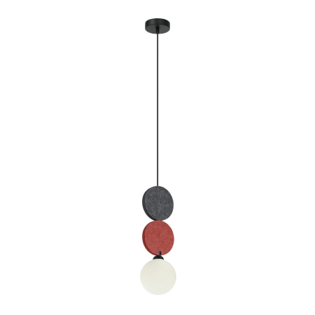 Lampa wisząca metalowa z filcem czarno-czerwona PND-59779A-1S-MLTI z serii Andrea - Lampy Italux