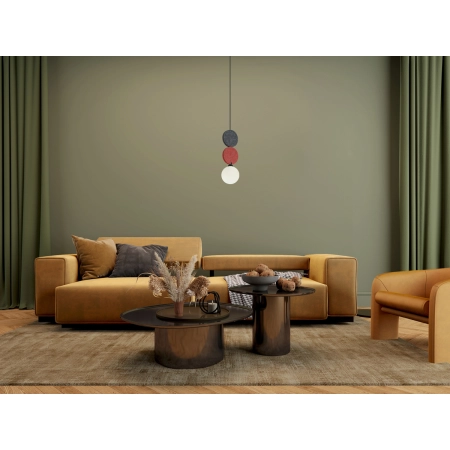 Lampa wisząca metalowa z filcem czarno-czerwona PND-59779A-1S-MLTI z serii Andrea - Lampy Italux