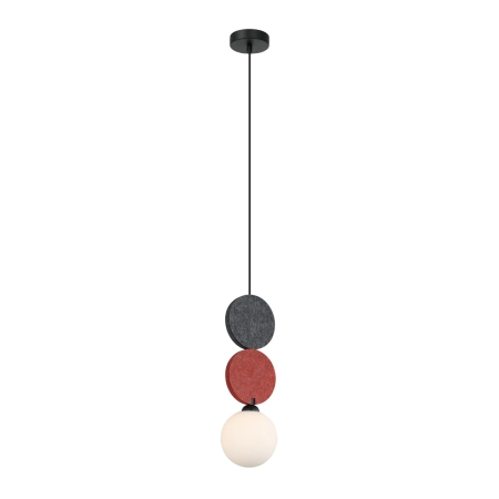 Lampa wisząca metalowa z filcem czarno-czerwona PND-59779A-1S-MLTI z serii Andrea - Lampy Italux