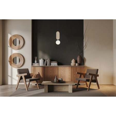 Lampa wisząca metalowa beżowa z filcem PND-59815-1-BG z serii Lorenzo - Lampy Italux