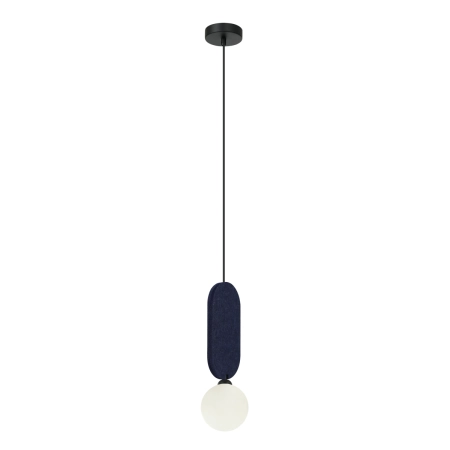 Lampa wisząca niebieska filcowa z kulistym kloszem PND-59815-1-BLU z serii Lorenzo - Lampy Italux