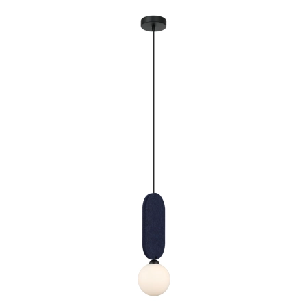 Lampa wisząca niebieska filcowa z kulistym kloszem PND-59815-1-BLU z serii Lorenzo - Lampy Italux