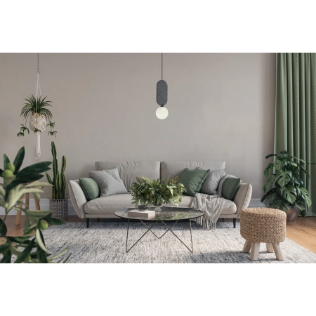 Lampa wisząca szara z filcu z kulistym kloszem PND-59815-1-GR z serii Lorenzo - Lampy Italux