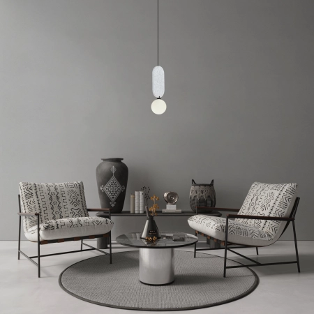 Lampa wisząca szara z filcu z kulistym kloszem PND-59815-1-LGR z serii Lorenzo - Lampy Italux