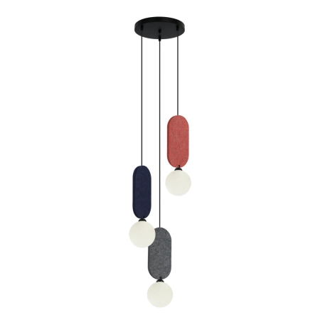 Lampa wisząca 3-punktowa filcowa wielokolorowa PND-59815A-3-MLTI z serii Lorenzo - Lampy Italux