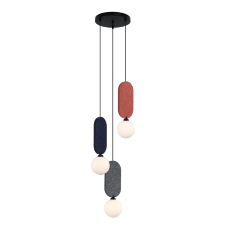 Lampa wisząca 3-punktowa filcowa wielokolorowa PND-59815A-3-MLTI z serii Lorenzo - Lampy Italux