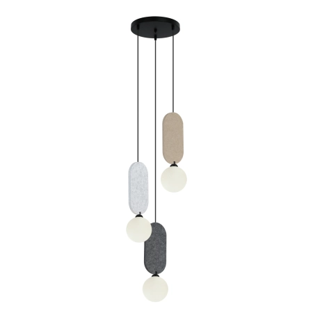 Lampa wisząca 3-punktowa metalowa z filcem PND-59815B-3-MLTI z serii Lorenzo - Lampy Italux