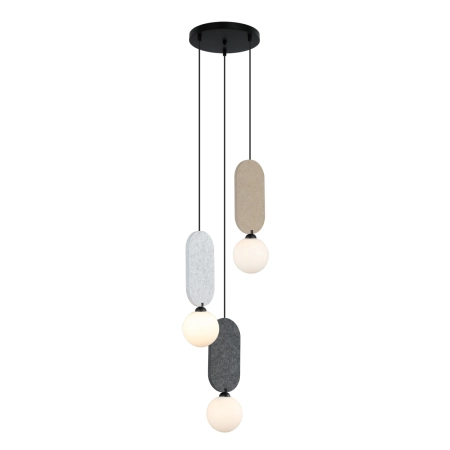 Lampa wisząca 3-punktowa metalowa z filcem PND-59815B-3-MLTI z serii Lorenzo - Lampy Italux