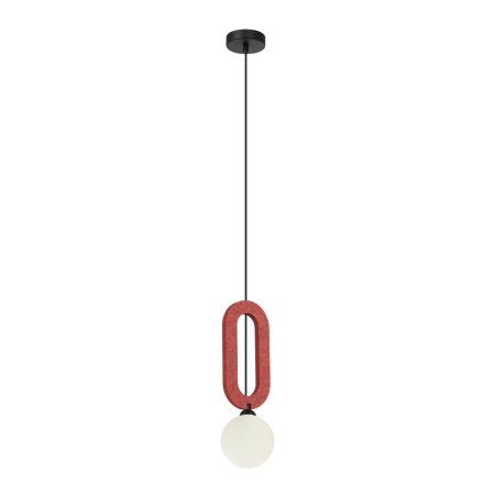 Lampa wisząca czerwona filcowa z kulistym kloszem PND-59839-1-RED z serii MASSO - Lampy Italux