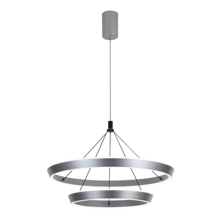 Lampa wisząca LED metalowa szara dwupierścieniowa PND-64739A-GR z serii Ottana - Lampy Italux
